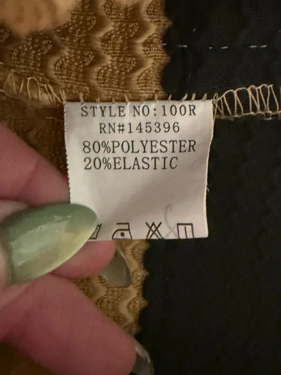 Neslay Designer Gold and Black Striped Textured skater Skirt Size Large Y2K - Picture 6 of 6